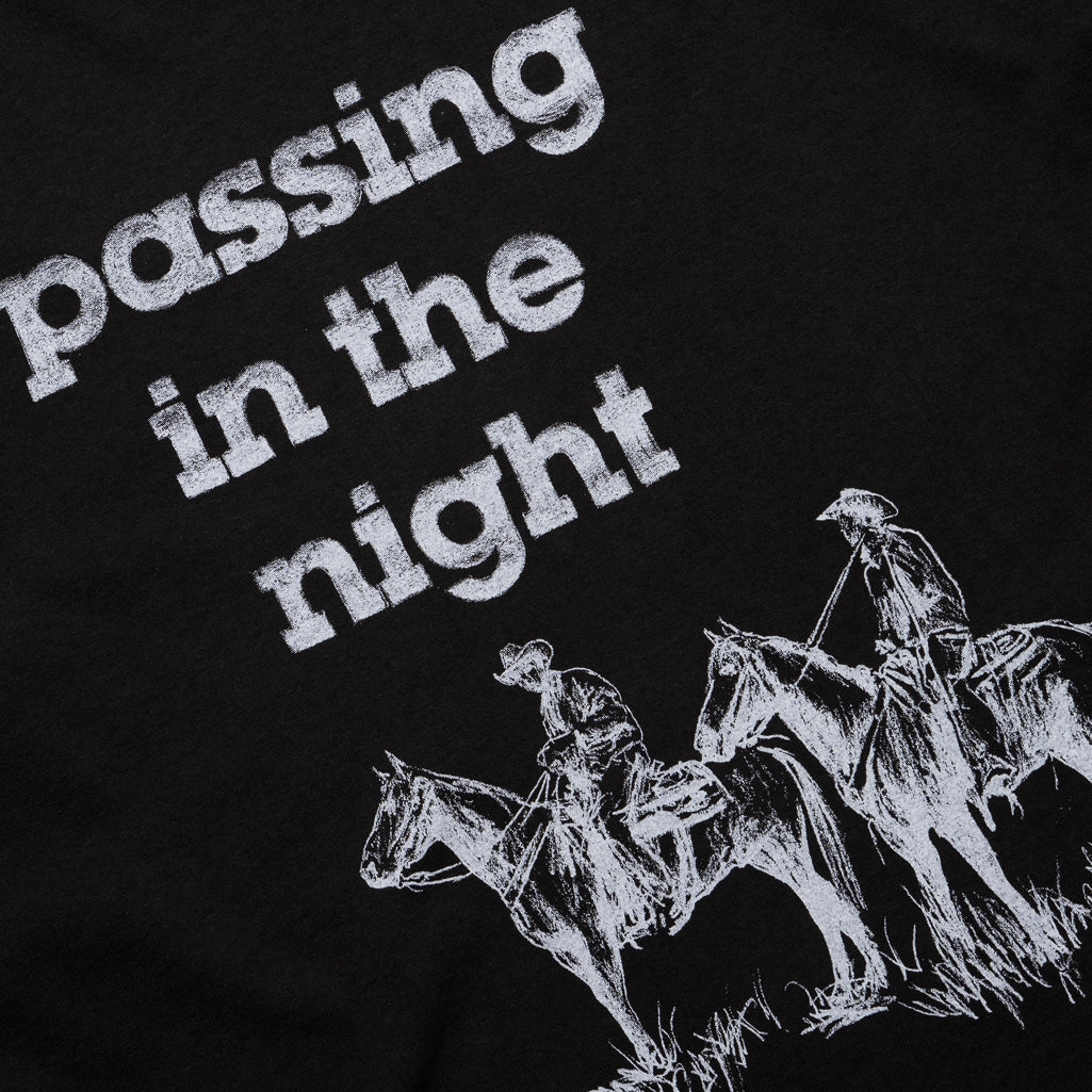 One Of These Days Passing in the Night L/S Tee - Black pleats imported
