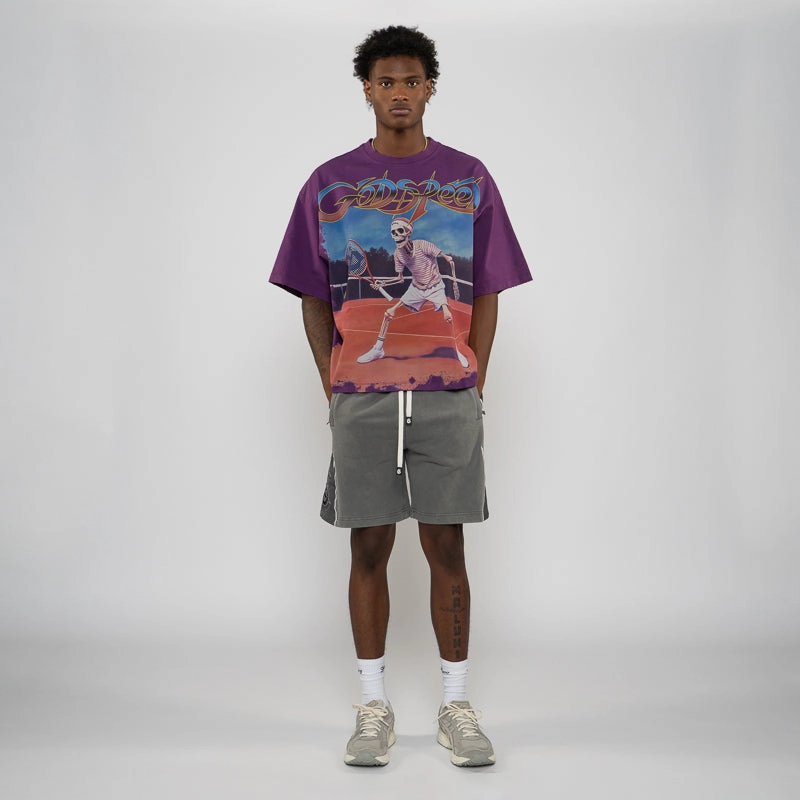 Godspeed New York Top Spin Tee - Purple Wash Stylish Waist