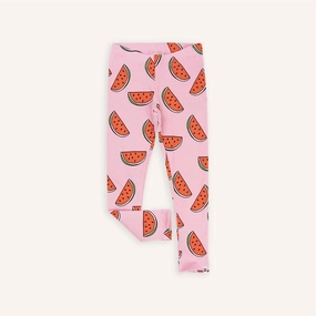 Girl's Printed Legging In Pink Erasable Logo Patch