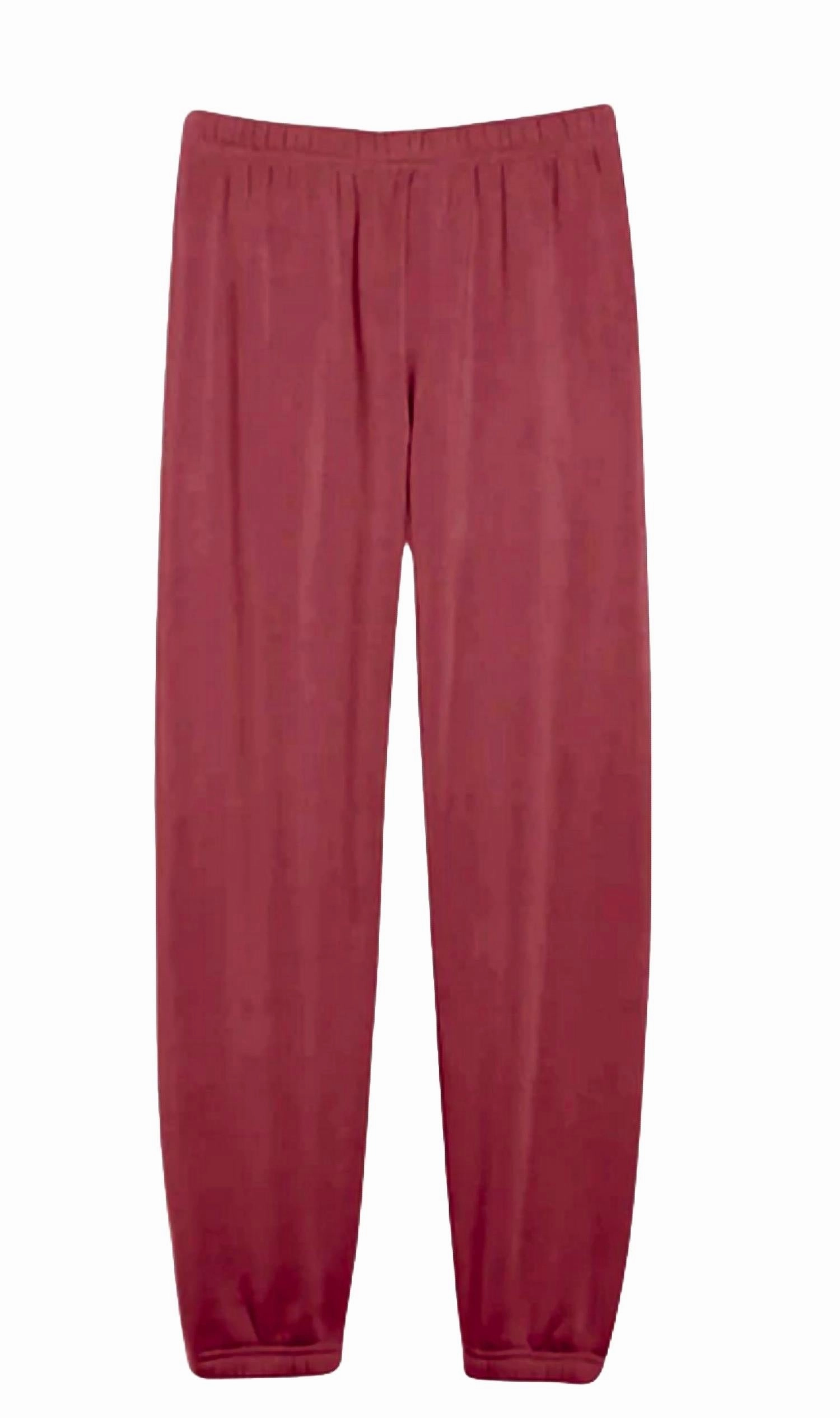 Girl's Dylan Jogger In Burgundy Go Anywhere Elastic waist