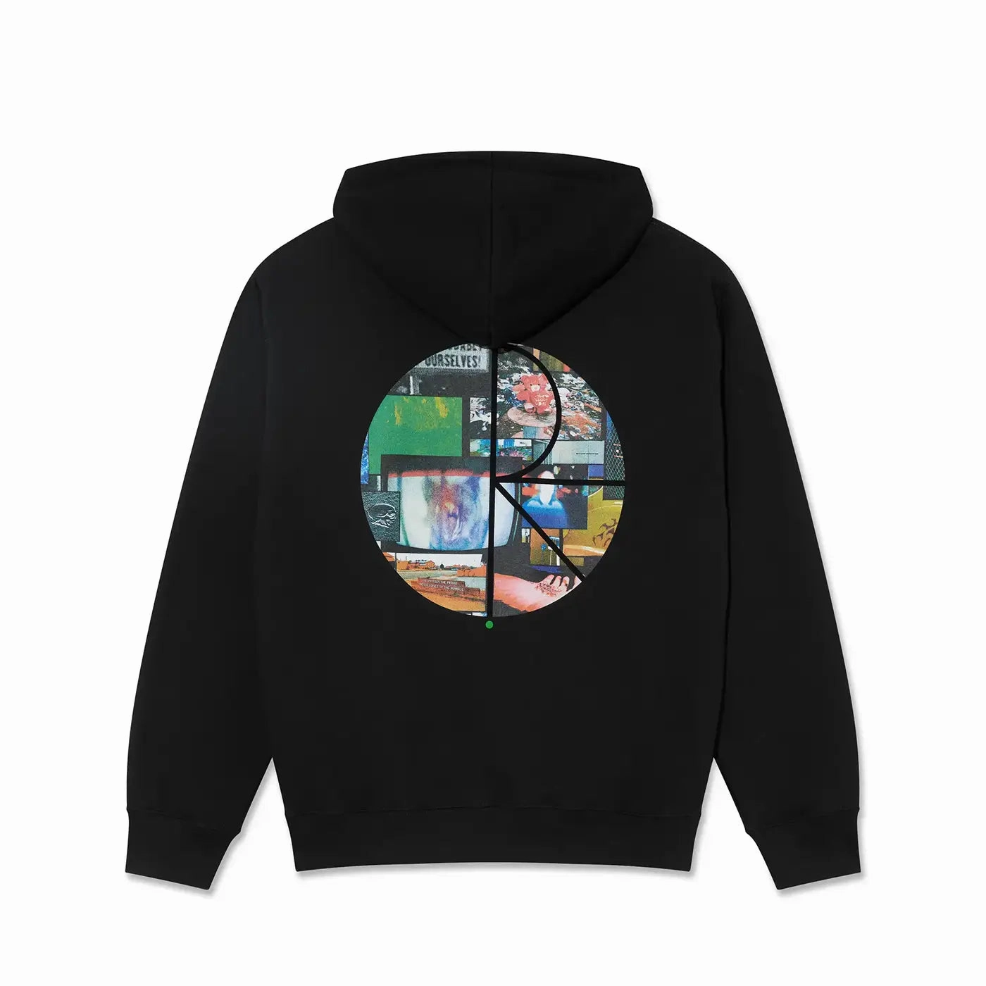 Relaxed Stretch Polar Skate Co Dave Fill Logo Ourselves Collage Hoodie - Black