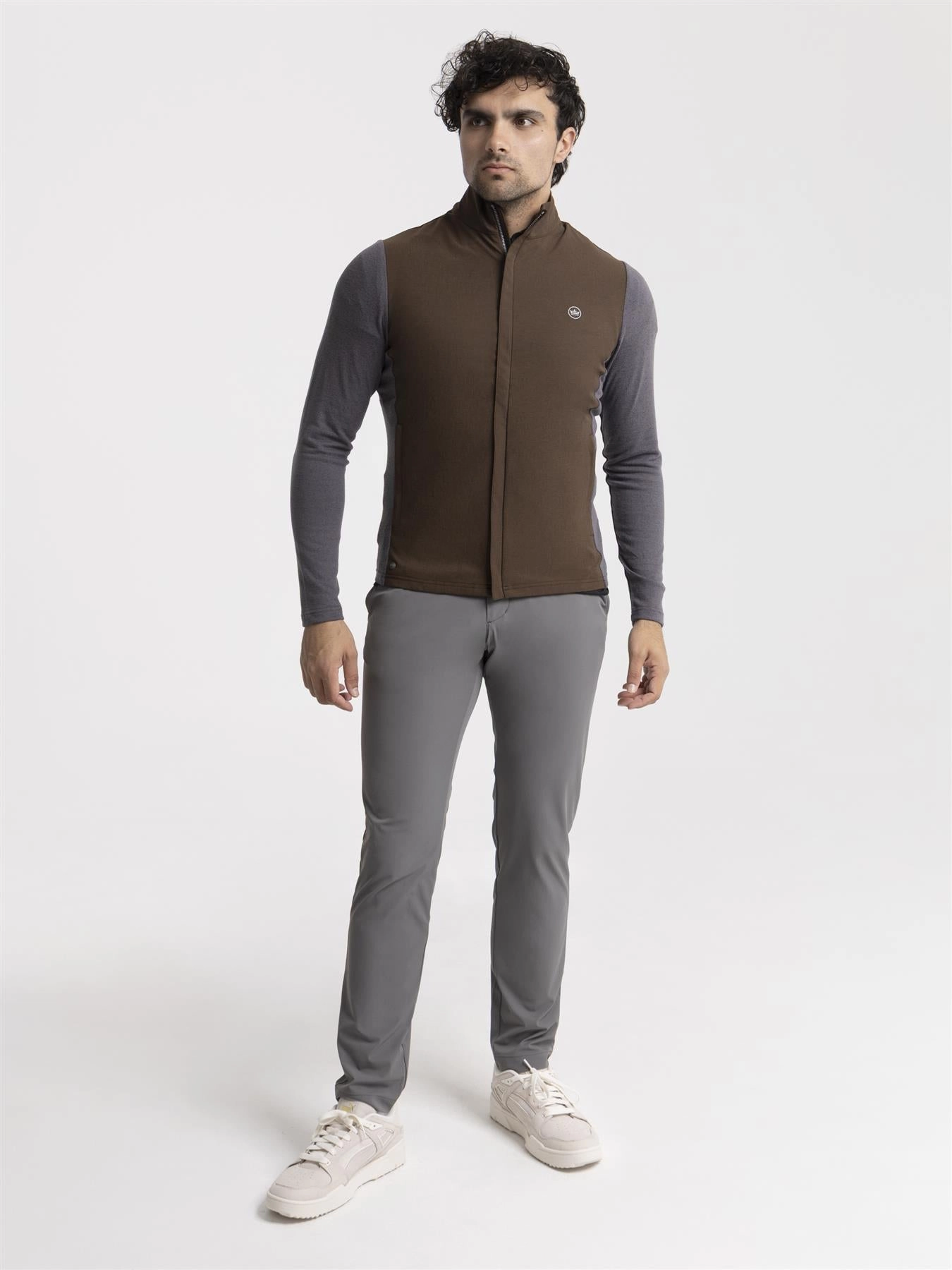 Thermal Reflective Lining Promulgate Solstice Performance Hybrid Full Zip Cardigan Antique Walnut