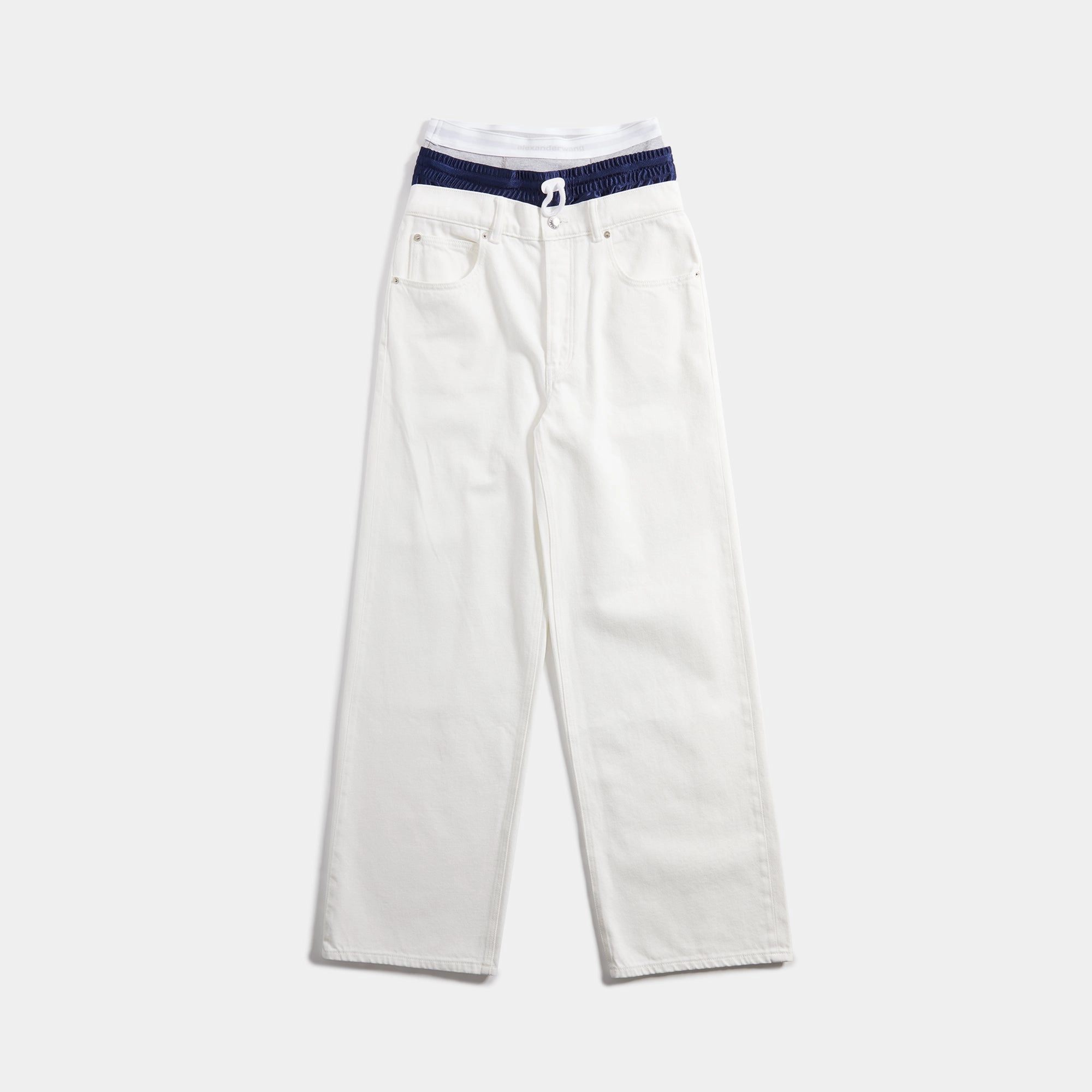 All Season Fit Elastic Fit Alexander Wang Pre-Styled Tri-Layer 5 Pocket Jean - White