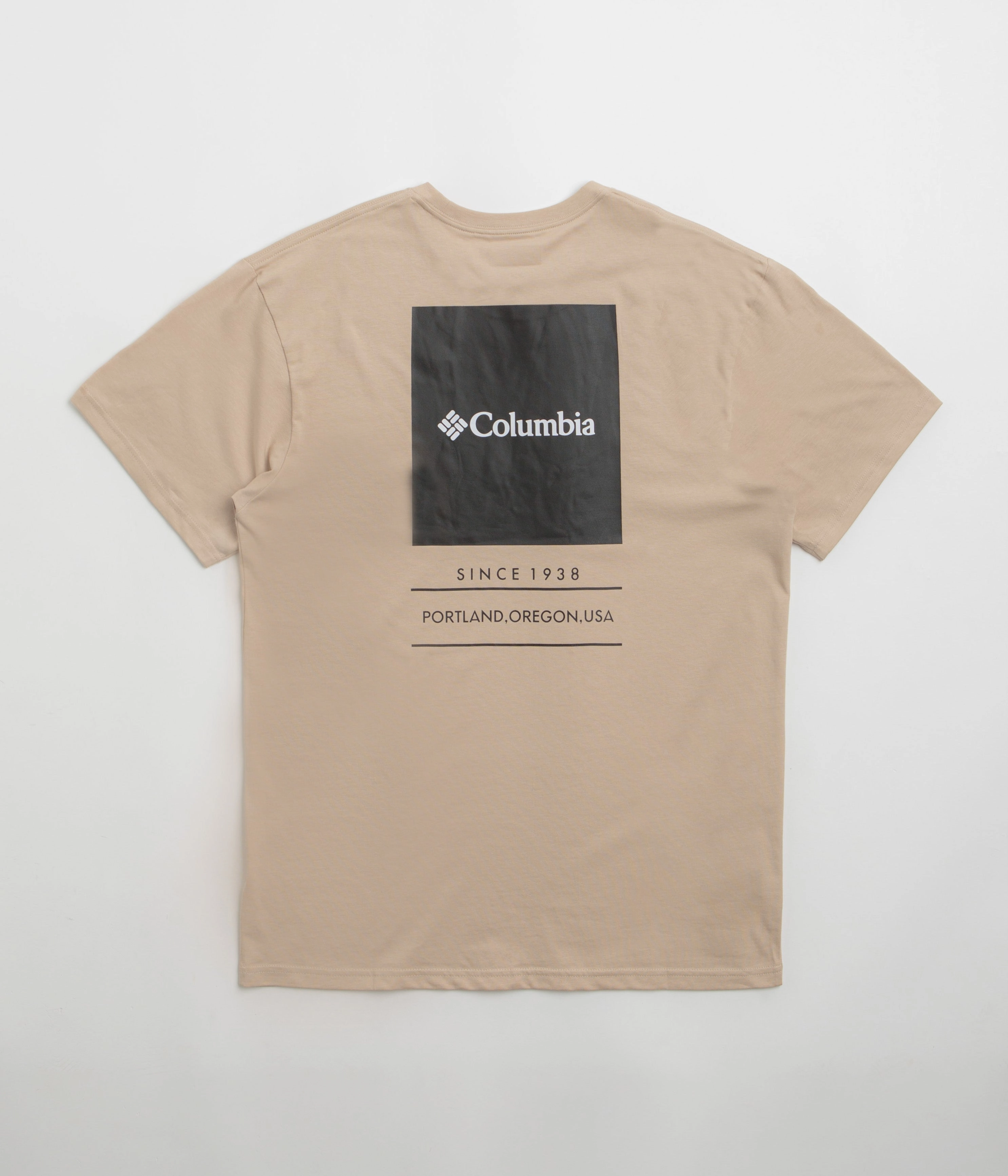 Columbia Barton Springs Graphic T-Shirt - Ancient Fossil Brushed Cotton Blend Coffee Shop