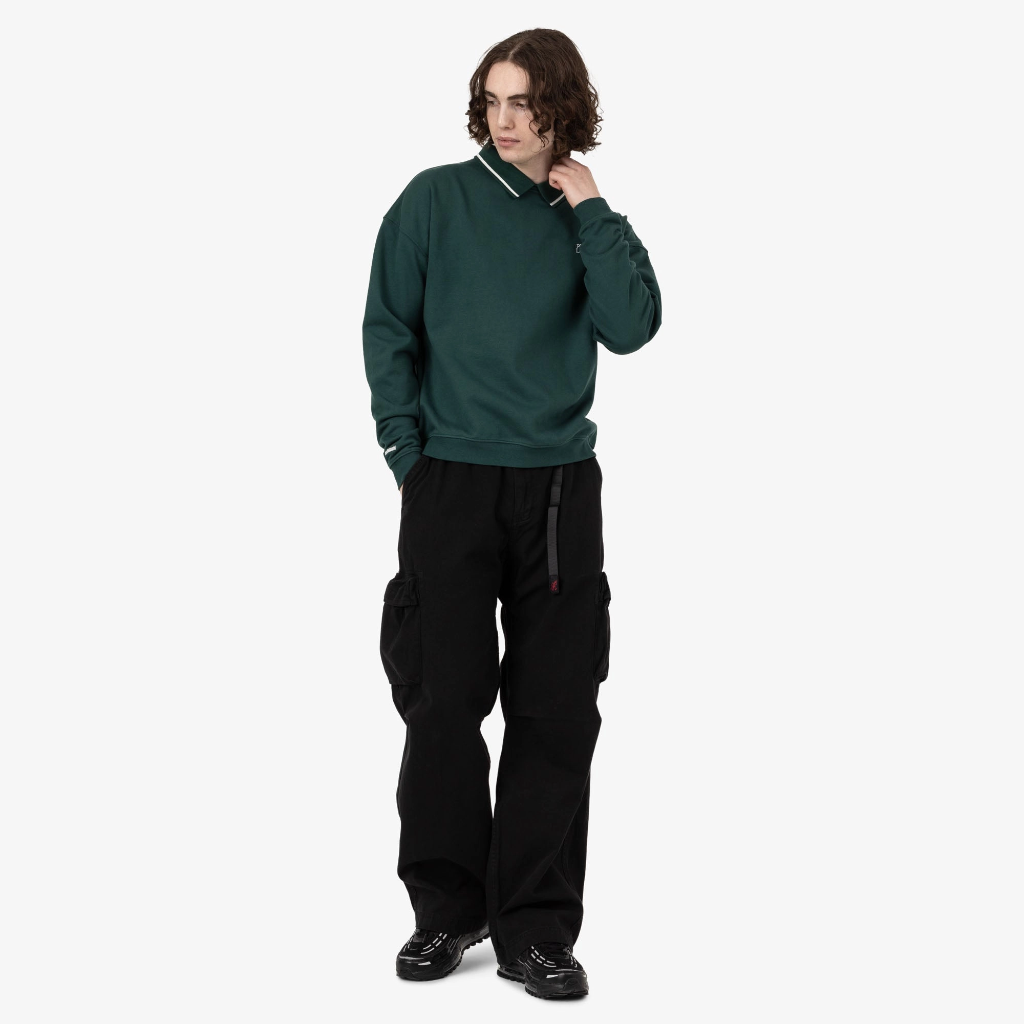 All Season Metalwood Phuk Luzin Collared Sweatshirt / Spruce