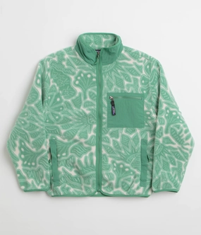 Sense Dresser Patagonia Womens Synchilla Fleece Jacket - Bees and Flowers: Heartleaf Green