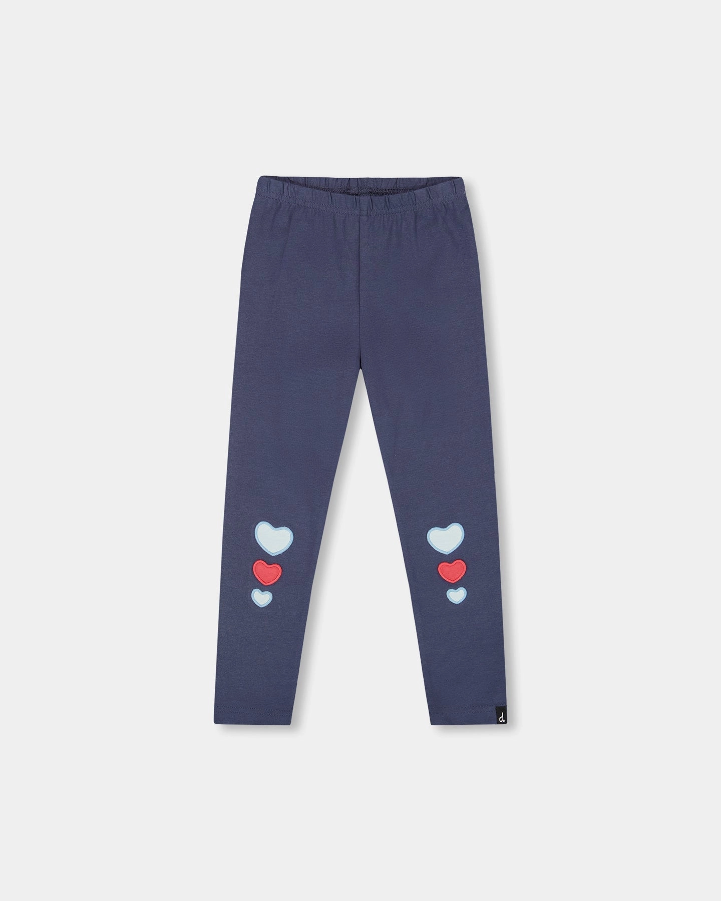 Organic Cotton Leggings Navy Blue with Hearts Casual Wear