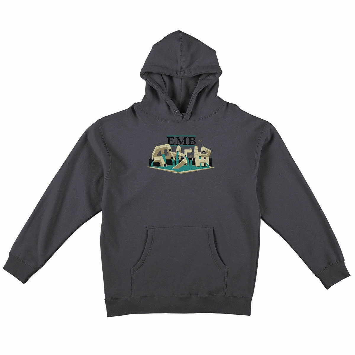 New Year's Eve wear Real - EMB Hoodie Charcoal