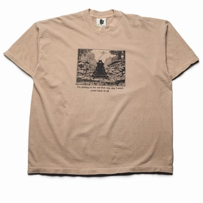 suitable for all genders Workshop Real Bad Man Warning Tee - Beige