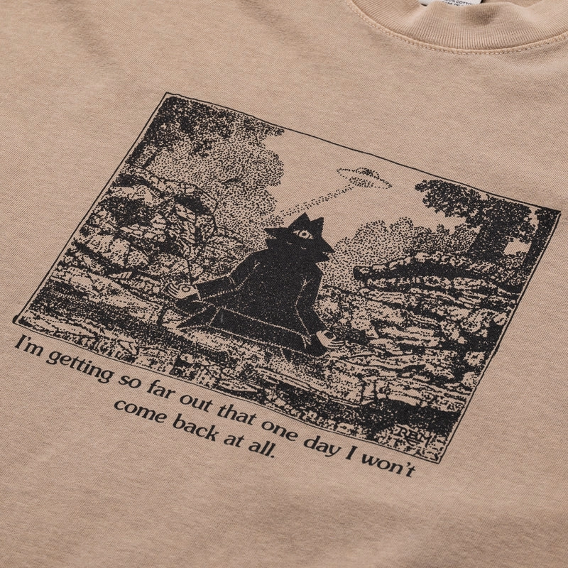 tee shirt Real Bad Man Warning Tee - Beige