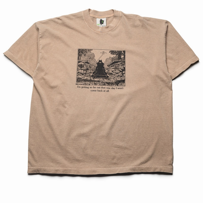 suitable for all genders Workshop Real Bad Man Warning Tee - Beige