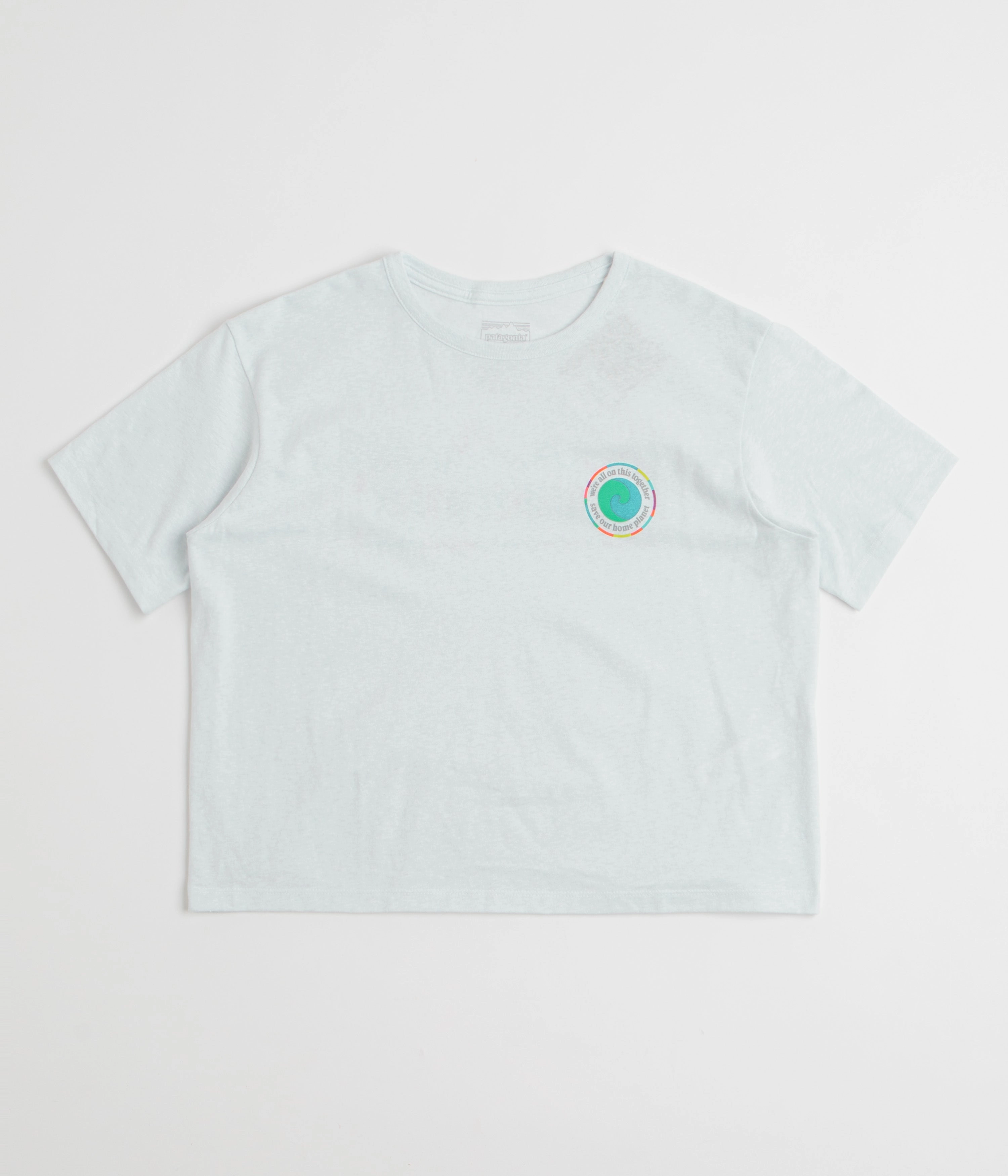 Patagonia Womens Unity Fitz Easy Cut Responsibili-Tee T-Shirt - White Buttoned Meeting