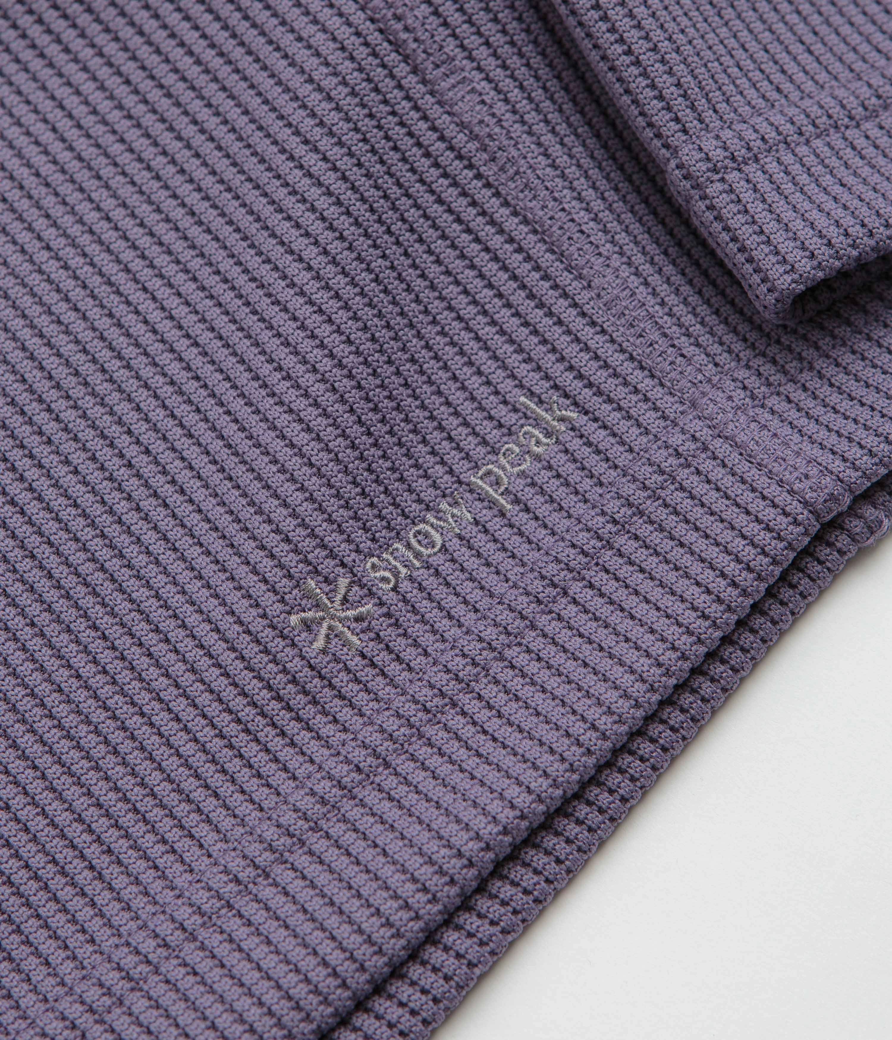 Anti-bacterial Tiered hem Snow Peak Dry Thermal Long Sleeve T-Shirt - Light Purple