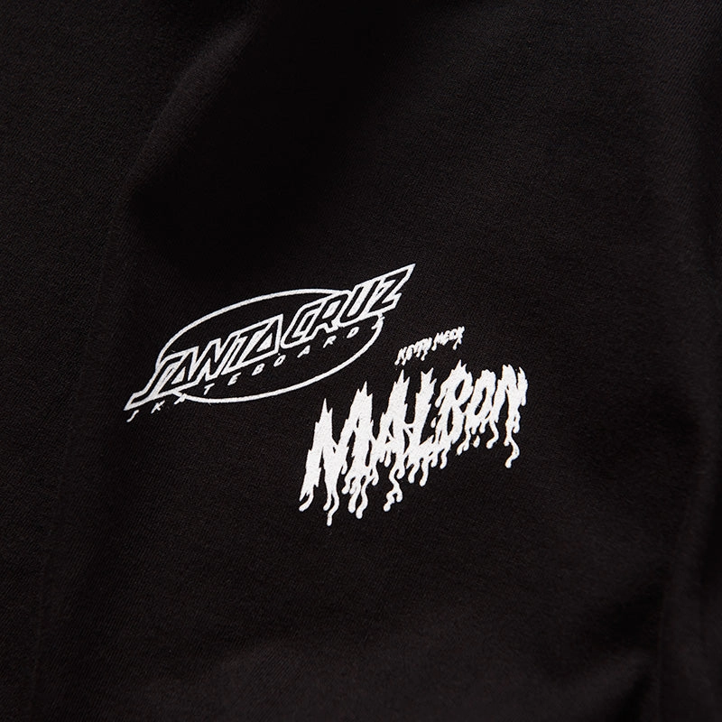 surfing event embroidered hem Malbon Golf x Santa Cruz Bermuda Slasher Tee - Black