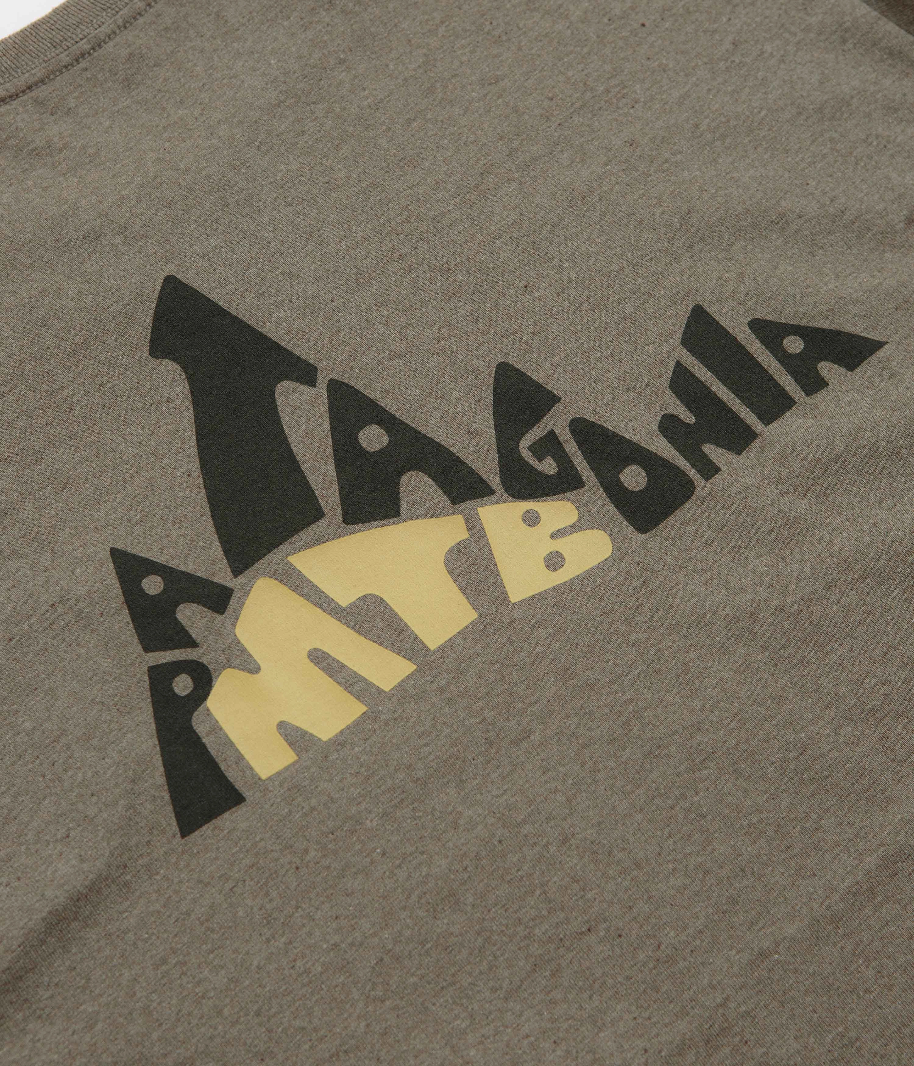 Above knee pocket Patagonia Berm Logo Responsibili-Tee T-Shirt - Wing Grey