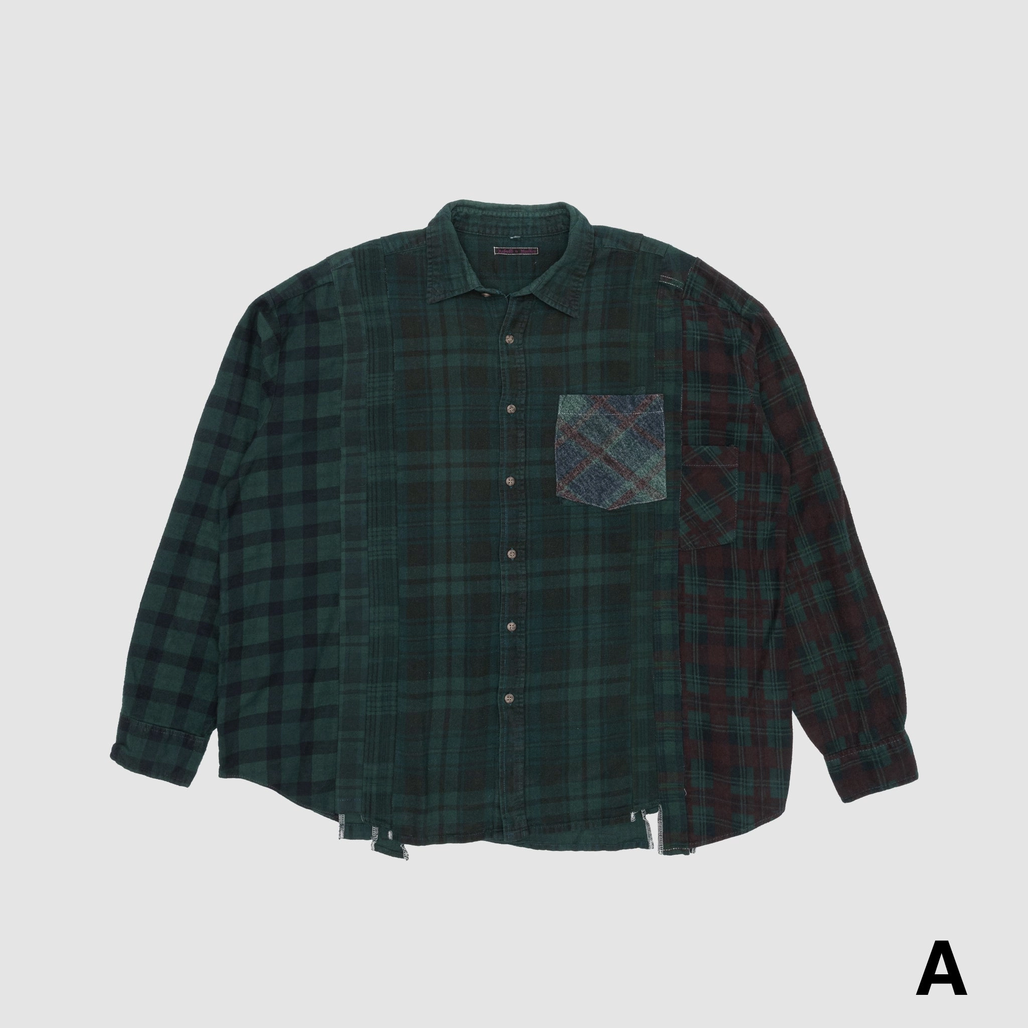 REBUILD BY NEEDLES 7 CUTS OVER DYE WIDE FLANNEL SHIRT Active Wear Timeless Comfort