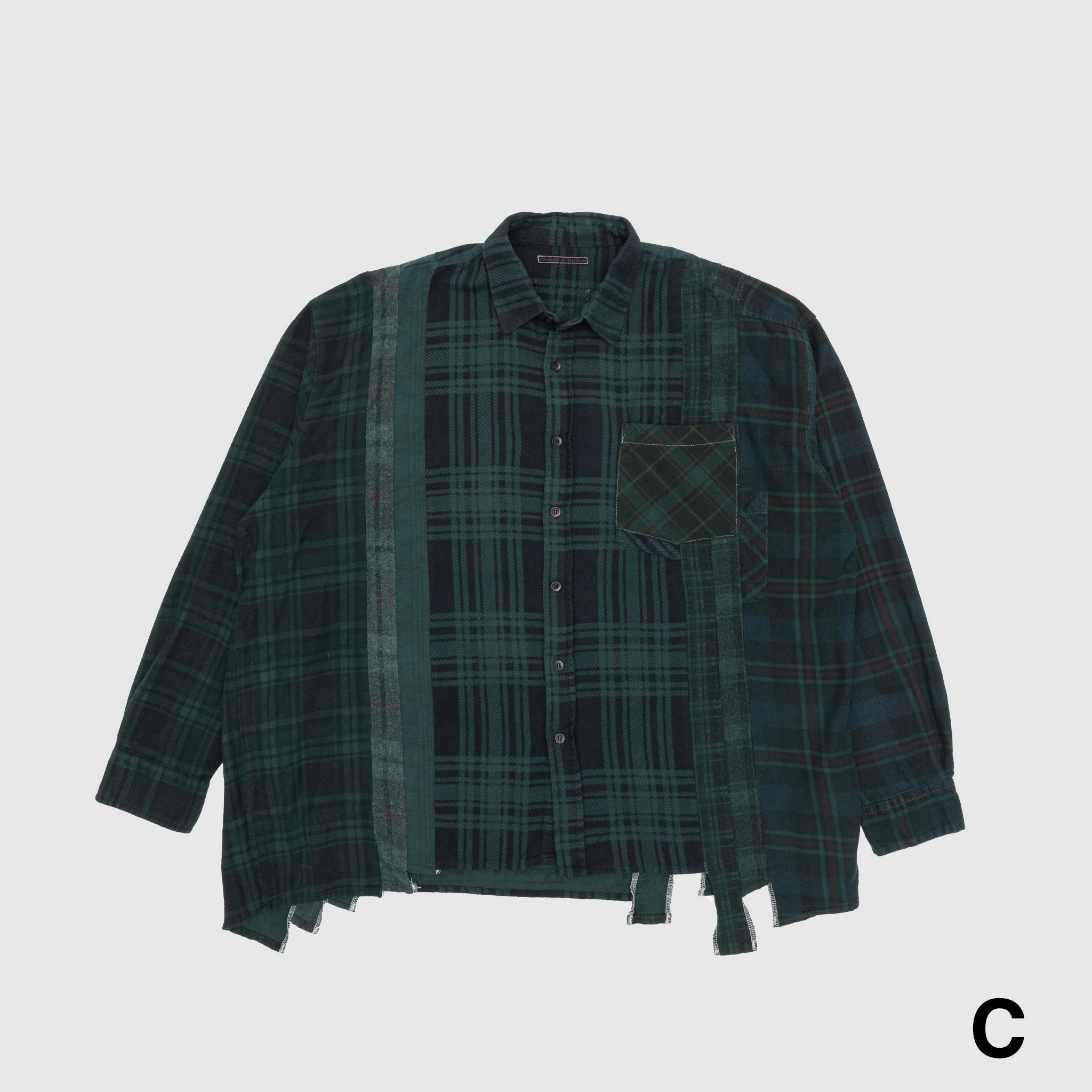 REBUILD BY NEEDLES 7 CUTS OVER DYE WIDE FLANNEL SHIRT Premium Comfort