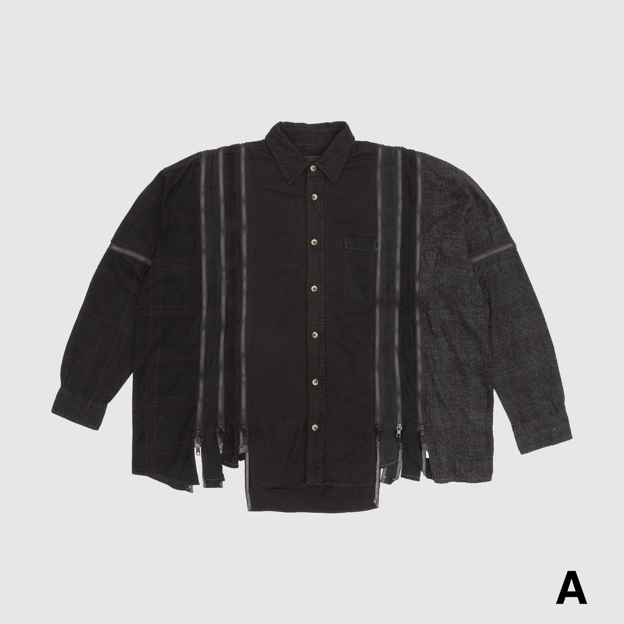 Tailored Cuffs Casual Style REBUILD BY NEEDLES 7 CUTS ZIPPED WIDE SHIRT