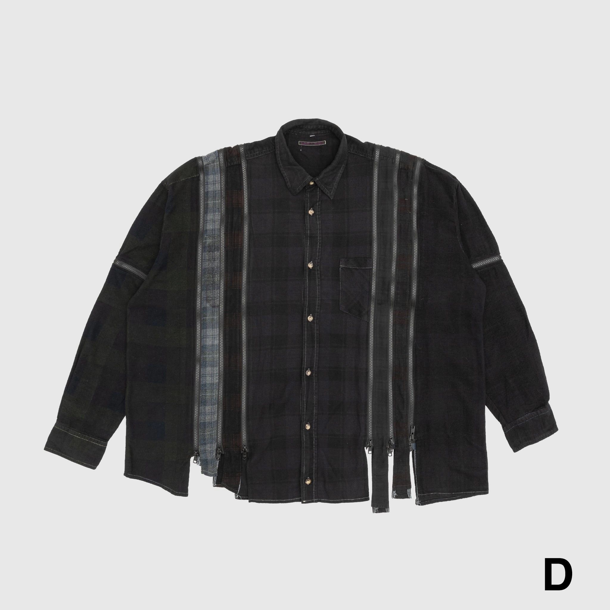 REBUILD BY NEEDLES 7 CUTS ZIPPED WIDE SHIRT Quick Release Placket