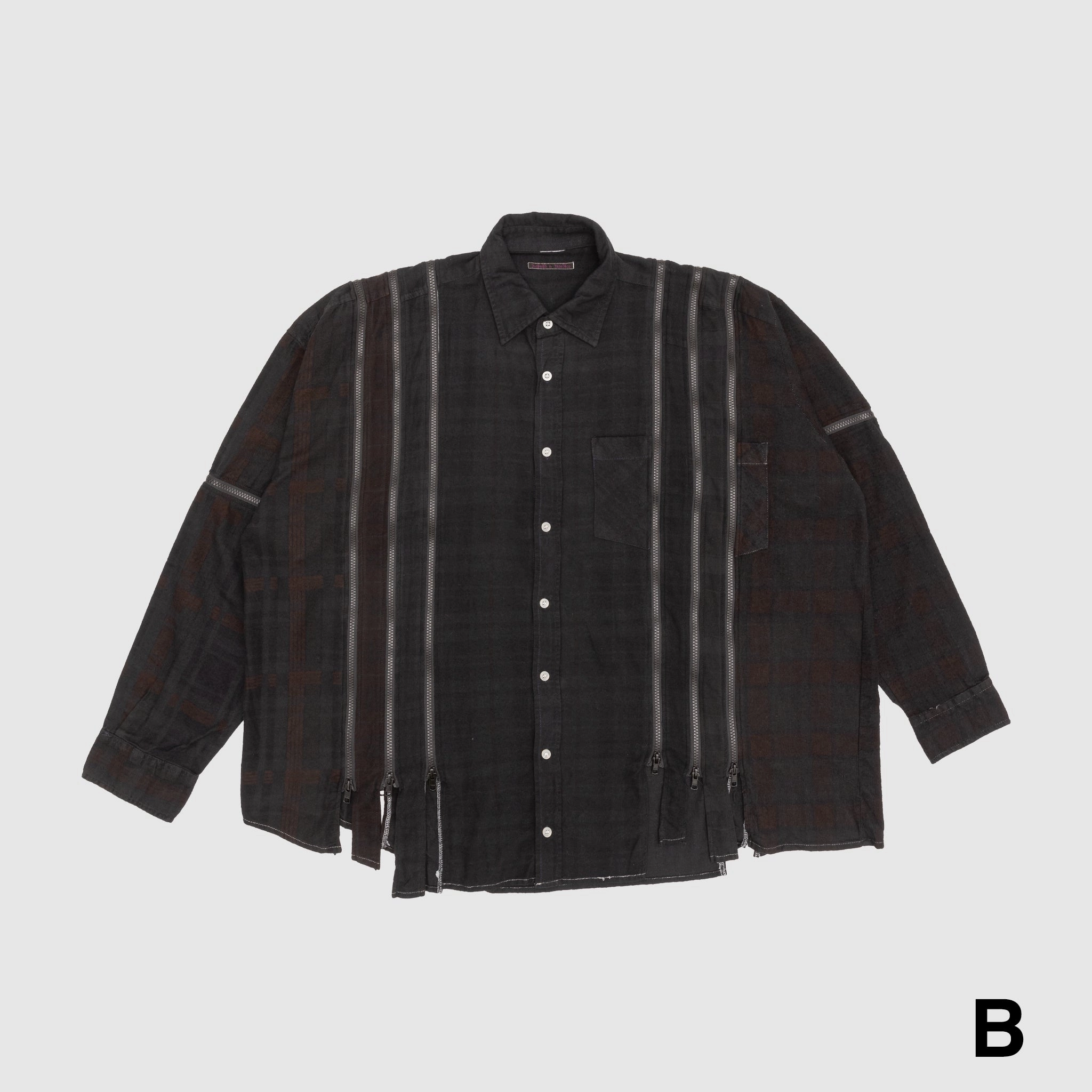 REBUILD BY NEEDLES 7 CUTS ZIPPED WIDE SHIRT Subtle pattern Mountain Retreat