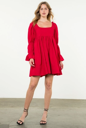Natural Tones Red Baby Corduroy Mini Dress by THML