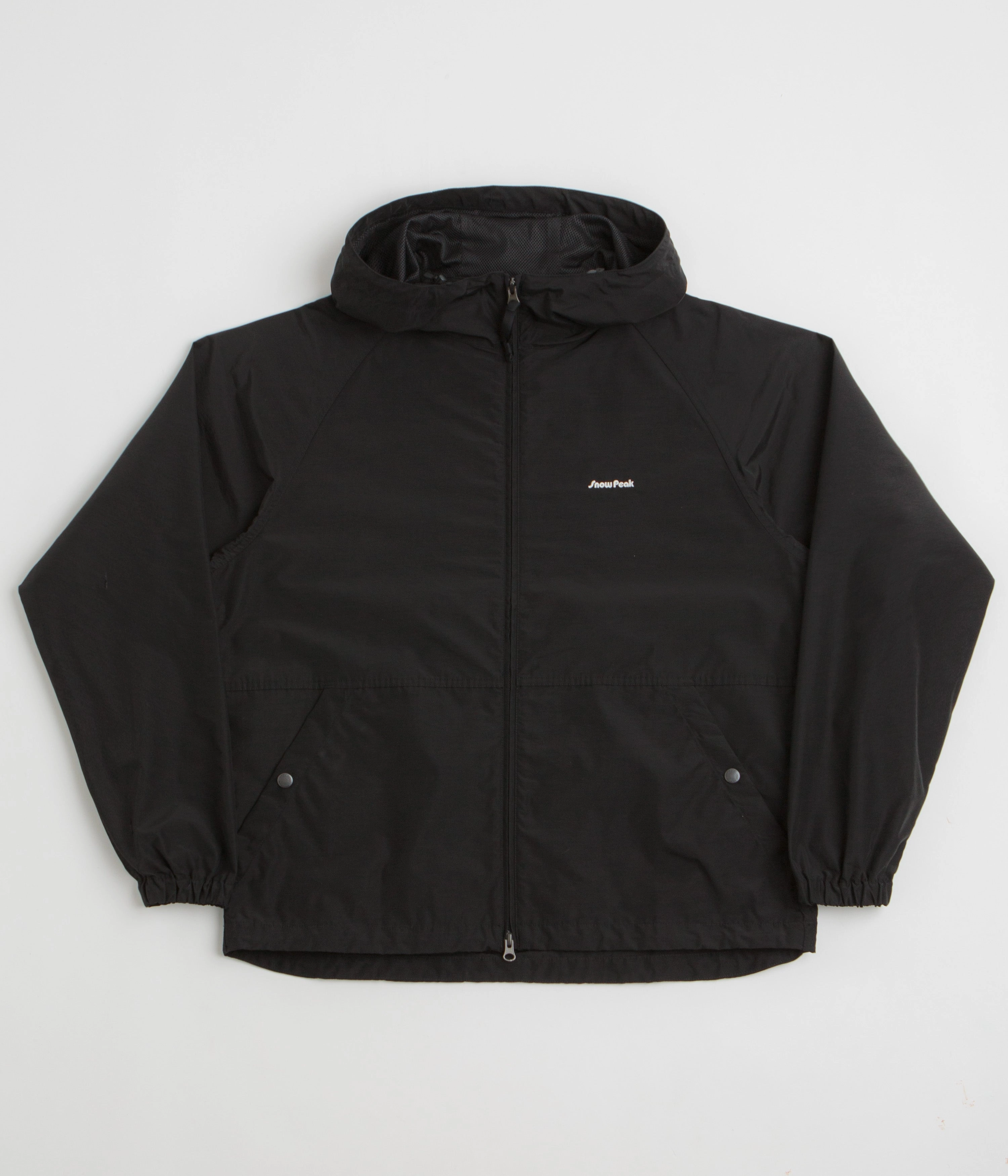 Snow Peak Light Mountain Cloth Zip Up Parka - Black Rugged Durability