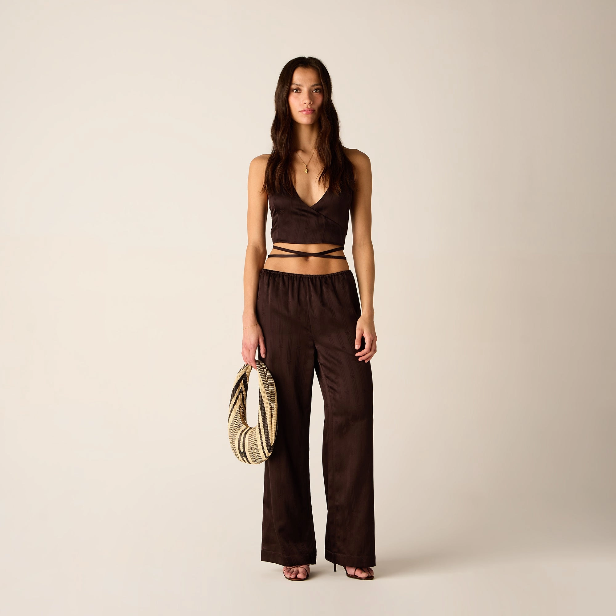 No Pinch Kith Women Michi Crest Satin Pant - Incognito