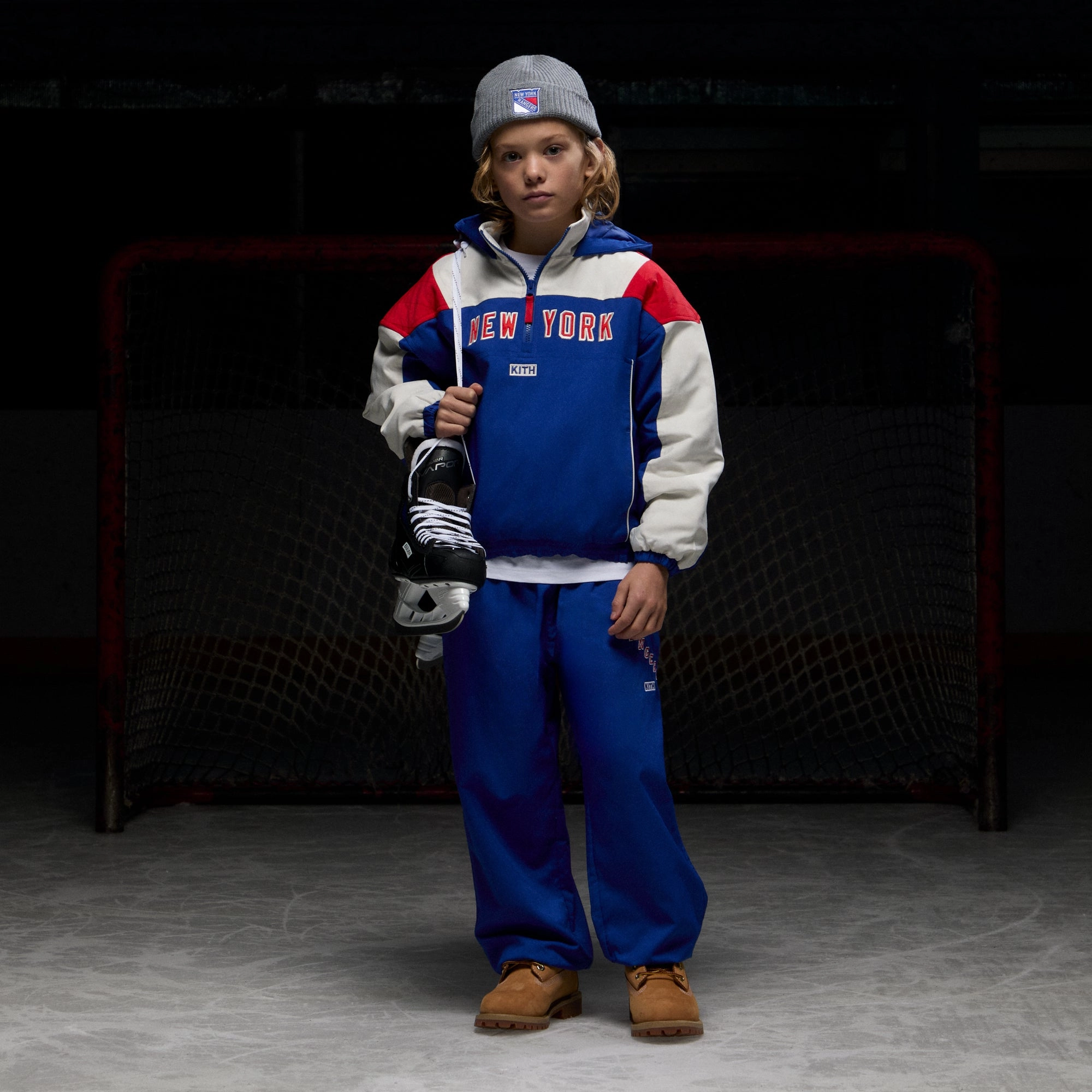 Kith Kids for the New York Rangers Nylon Track Pant - Cyclone SoftTouchFinish FlexibleKnees