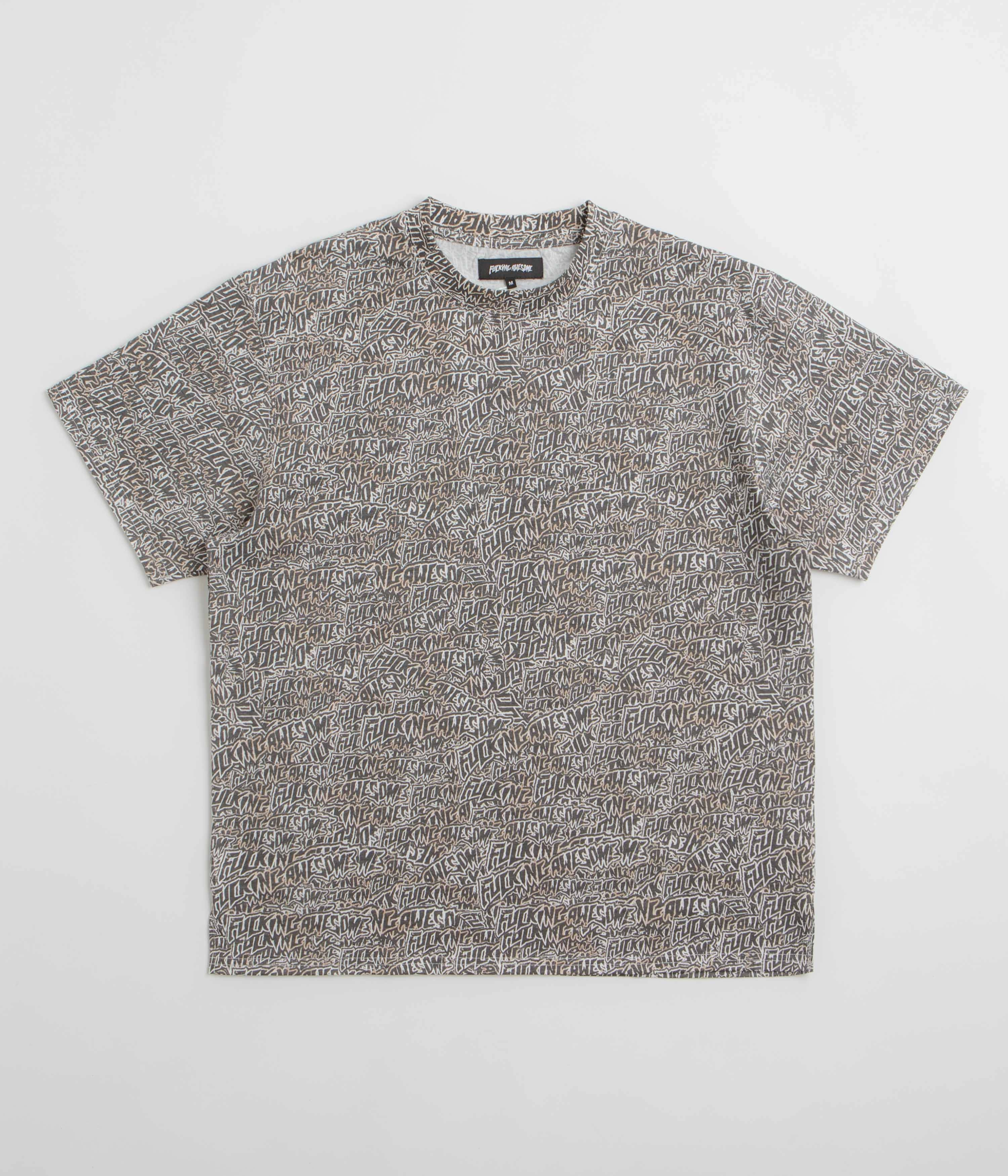 Fucking Awesome Burnt Sticker Stamp T-Shirt - All Over Print group event polyester shirt