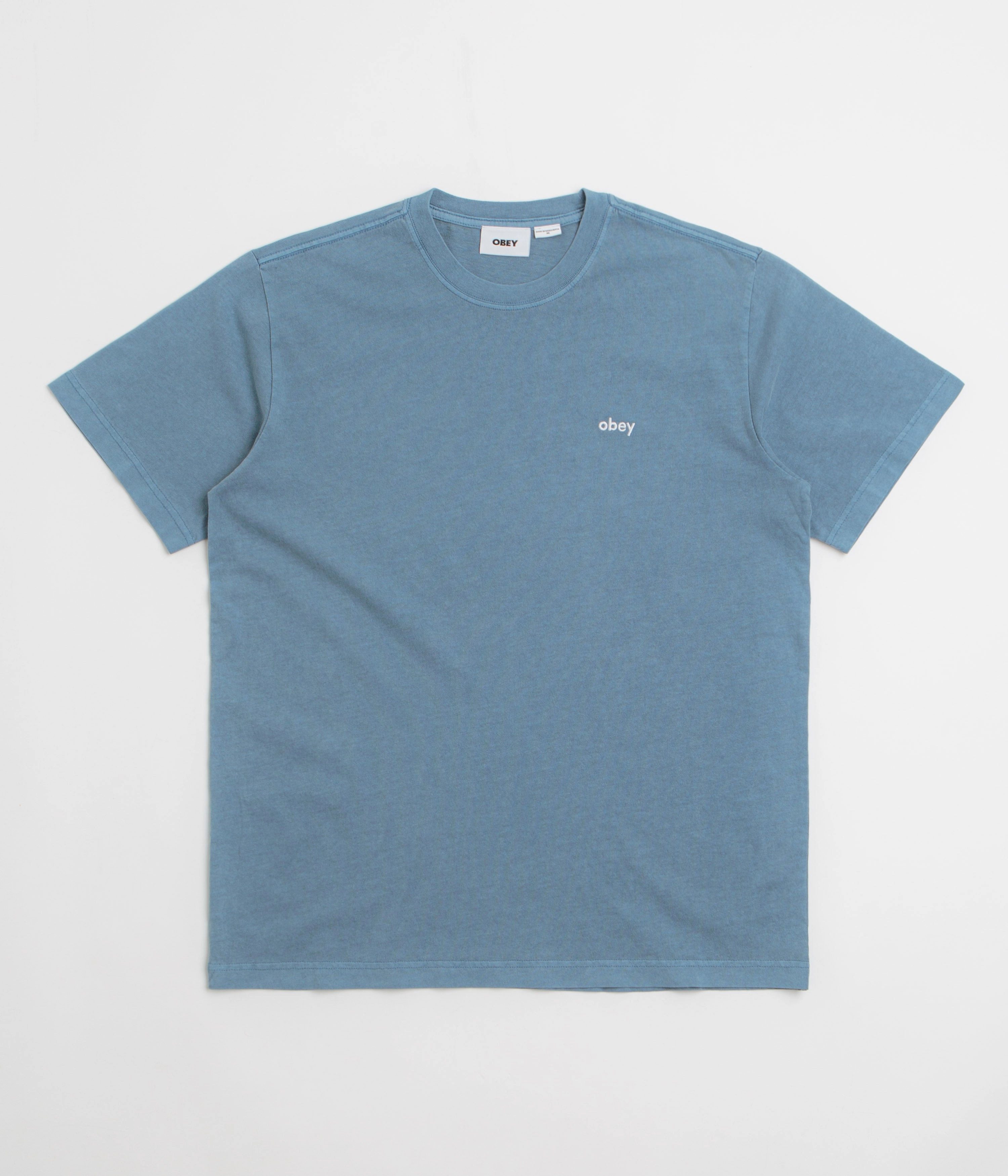 Obey Lowercase Pigment T-Shirt - Pigment Coronet Blue print pattern