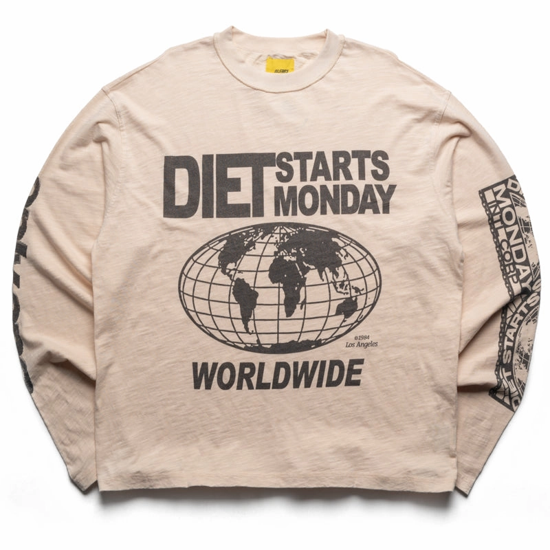 Diet Starts Monday Worldwide L/S Tee - Antique White Pullover