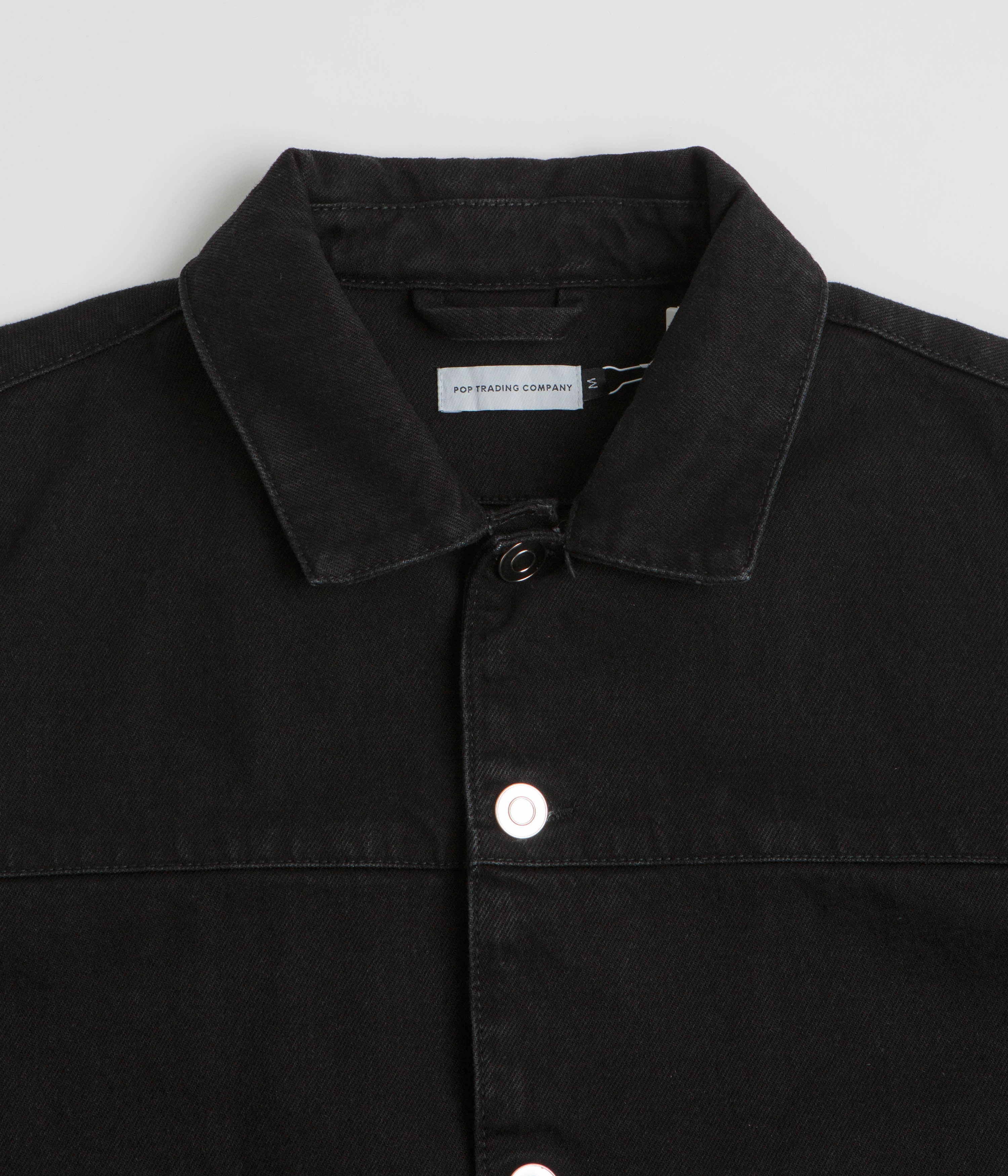Appointment Pop Trading Company Full Button Denim Jacket - Rinsed Black