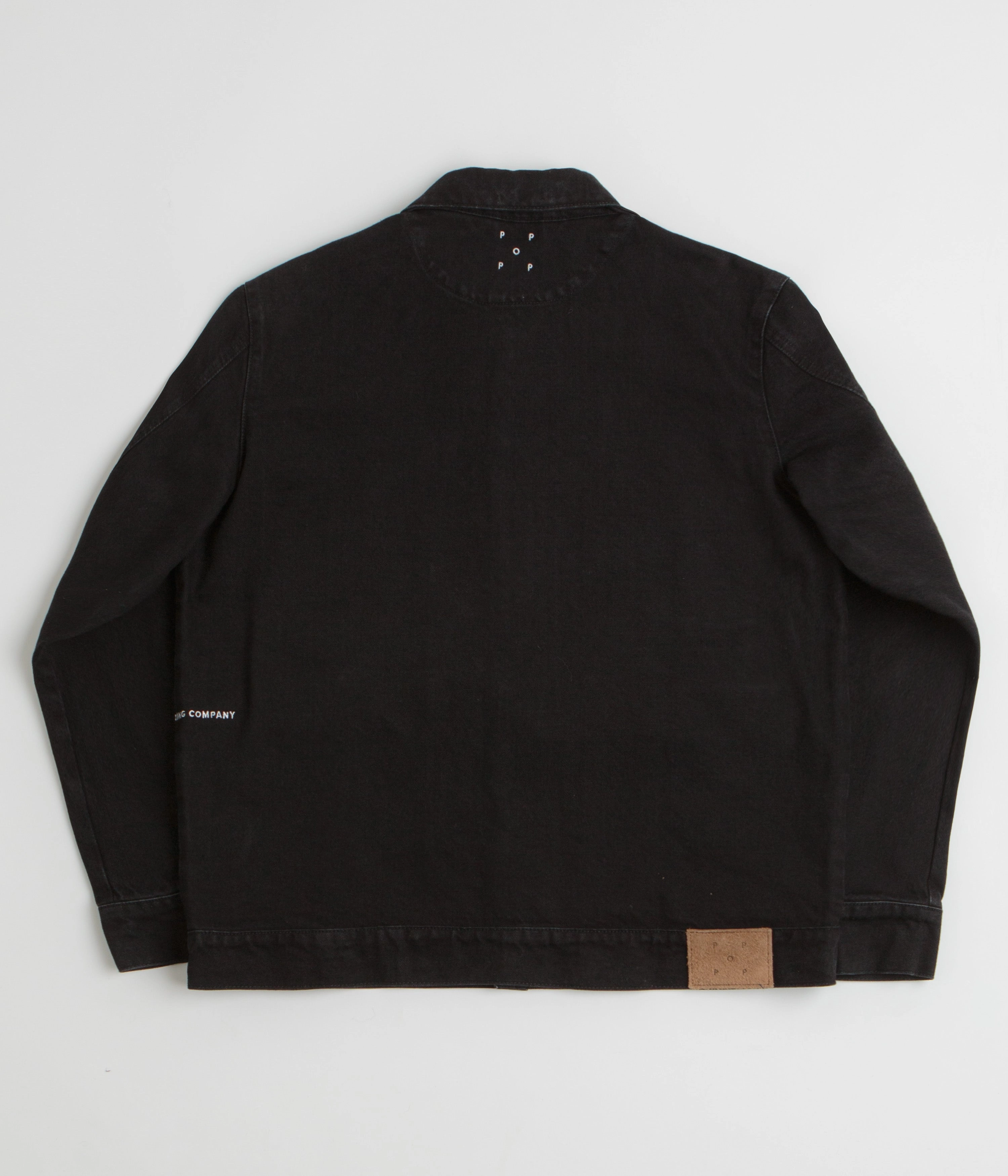 suitable for outdoor adventures Pop Trading Company Full Button Denim Jacket - Rinsed Black