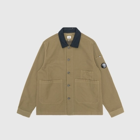 COTTON/ NYLON DOUBLE SATIN LENS UTILITY OVERSHIRT Casual Style Sustainable Design