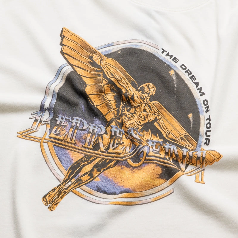 Represent Golden Tour Tee - Flat White shooting venue