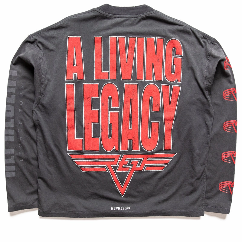 Represent Reversible Living Legacy Tour L/S Tee - Sun Fade Grey hospital event Checkered