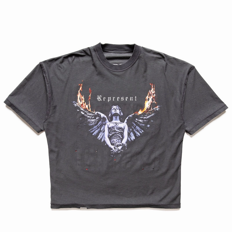 Represent Reversible Living Legacy Tour Tee - Sun Fade Grey Trendy Silhouette Sportswear