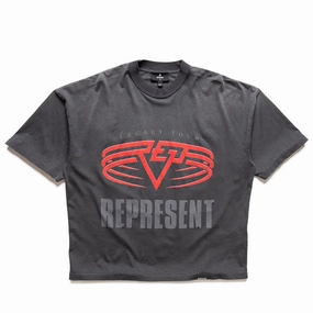 Represent Reversible Living Legacy Tour Tee - Sun Fade Grey park Ribbed Cuff Details