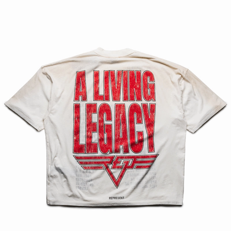Represent Reversible Living Legacy Tour Tee - Washed Ecru Elastic waist soccer event
