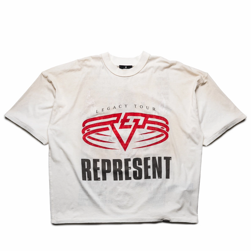 Represent Reversible Living Legacy Tour Tee - Washed Ecru Tight Fit