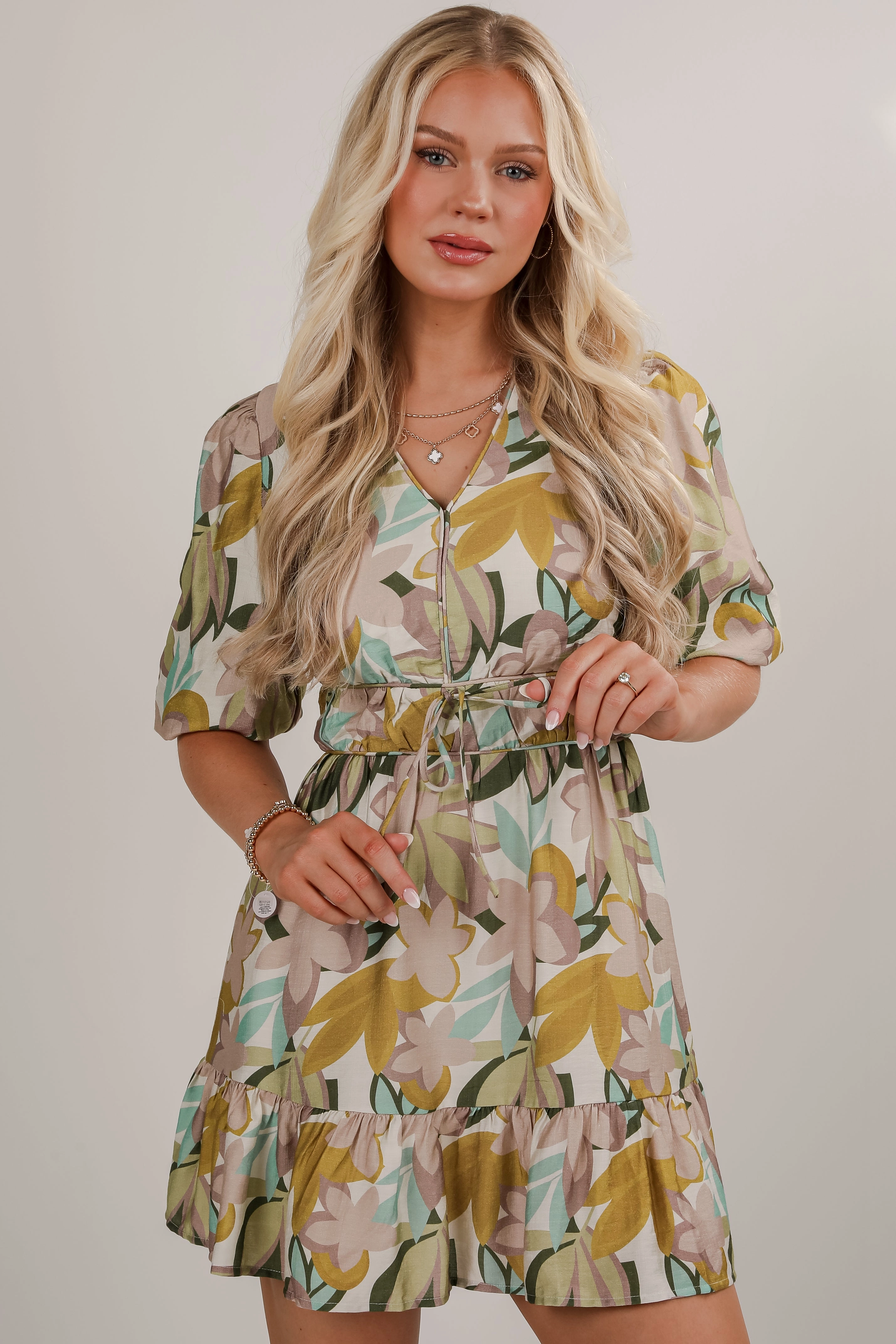 FINAL SALE - More Than Love Taupe Floral Mini Dress Multi Season
