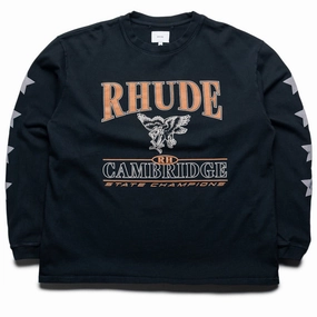 Workshop standard size Rhude Cambridge State Champs L/S Tee - Vintage Black