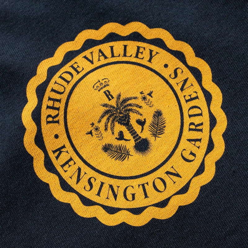 Rhude Collegiate Crest Tee - Vintage Black Coastal area