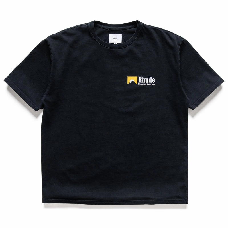 Rhude International Racing Logo Tee - Vintage Black Printed motif