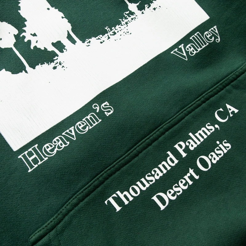 Rhude Thousand Palms Hoodie - Vintage Forest Green/White Rare Find Elastic hem