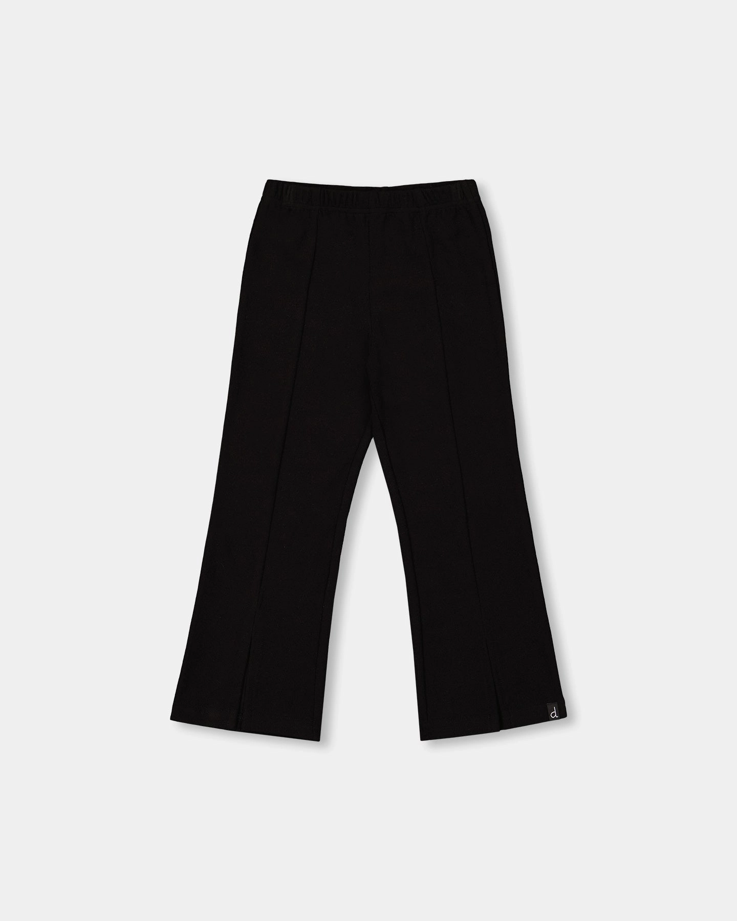 Secure fit Ribbed Leggings Bootleg with Slit Black