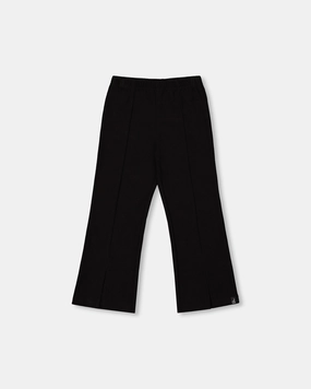 Secure fit Ribbed Leggings Bootleg with Slit Black