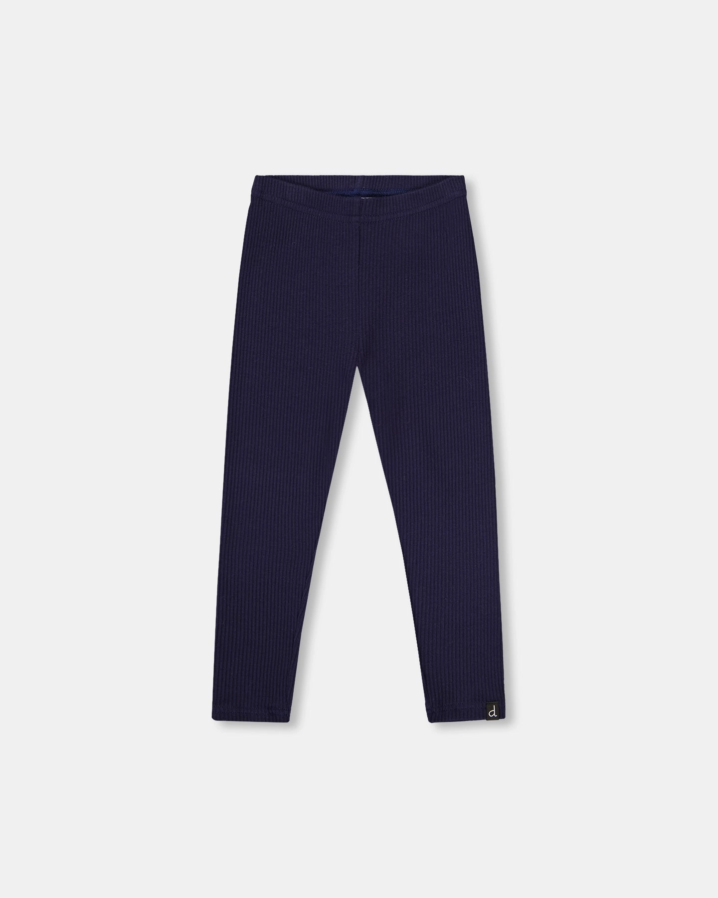Stretch Material Dark wash Ribbed Leggings Navy Blue