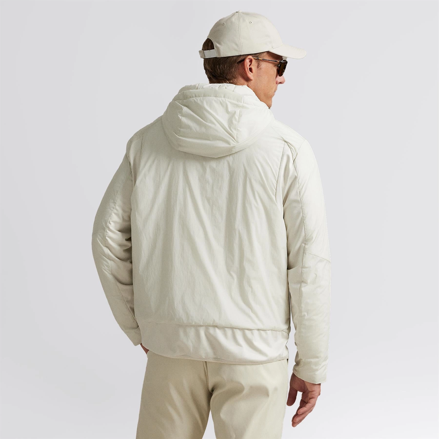 RLX Hooded Half Zip Jacket Stone Pebble pattern - mixing Period