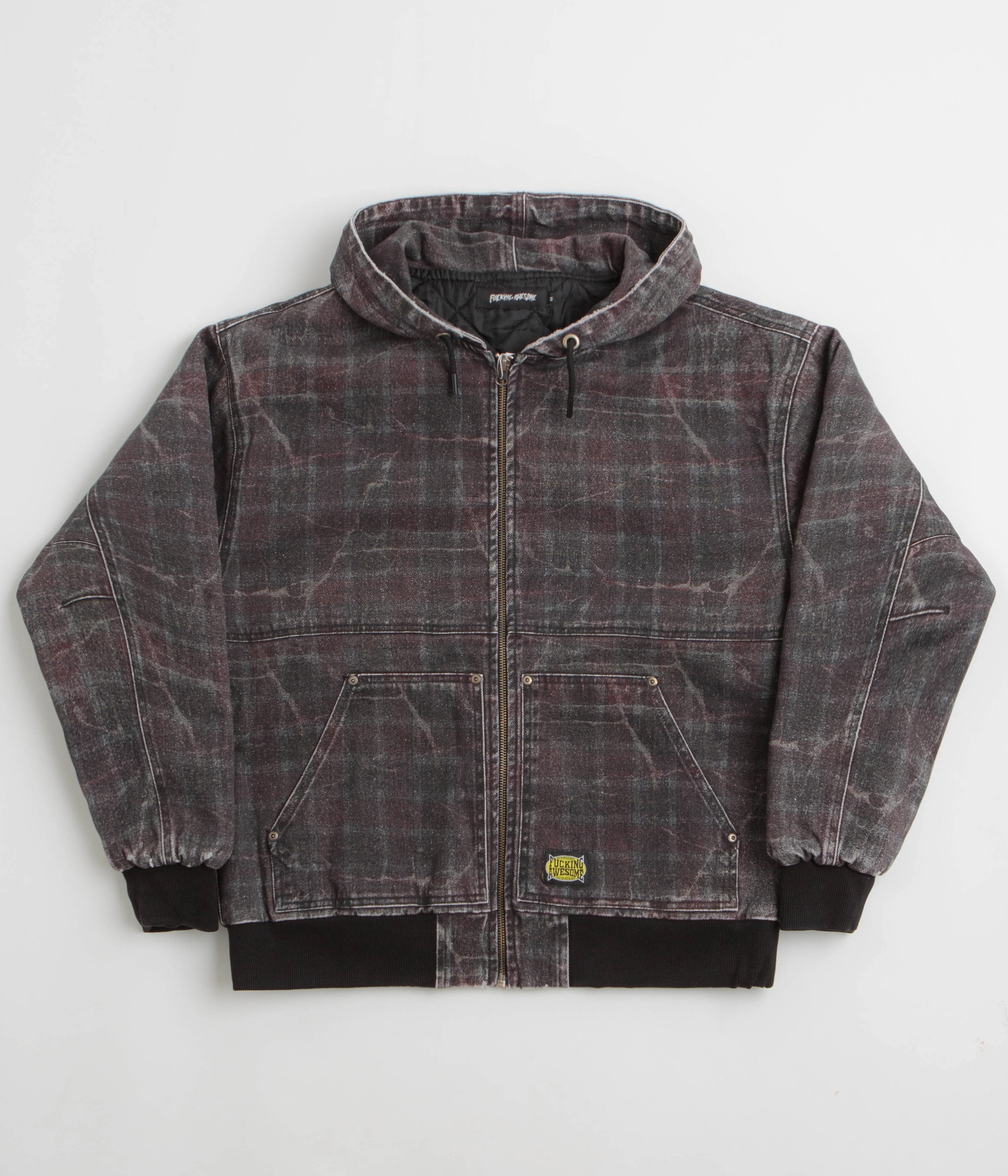 Fucking Awesome Distressed Plaid KO Work Jacket - Brown Feel